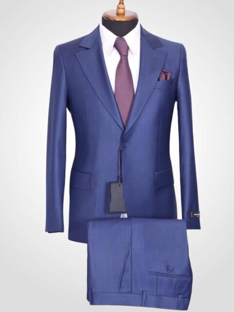 Costume Homme élégant revers cranté Bleu Nuit